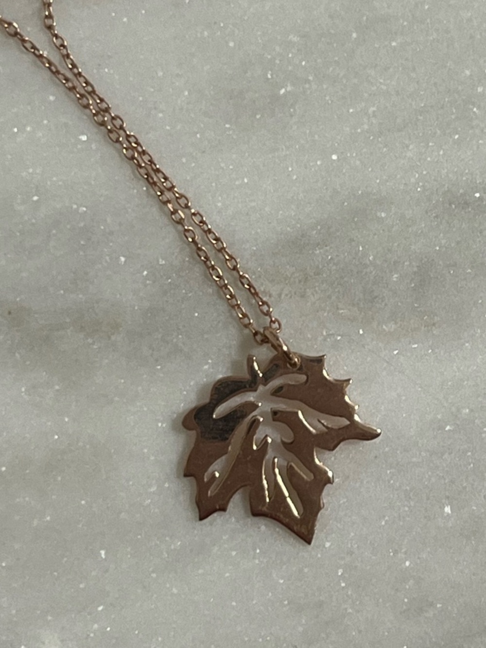 Delicate 14k Rose Gold Leaf Pendant Necklace for Women